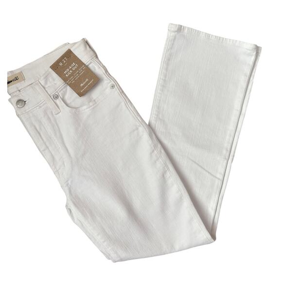 Madewell Pure White Mid-Rise Kick Out Crop Jeans Size‎ 27 - Picture 11 of 12
